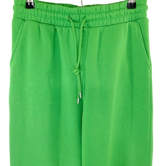 NWT Forever 21 Fleece Drawstring Joggers Women’s Small Green High Waist Pockets - Picture 4 of 10
